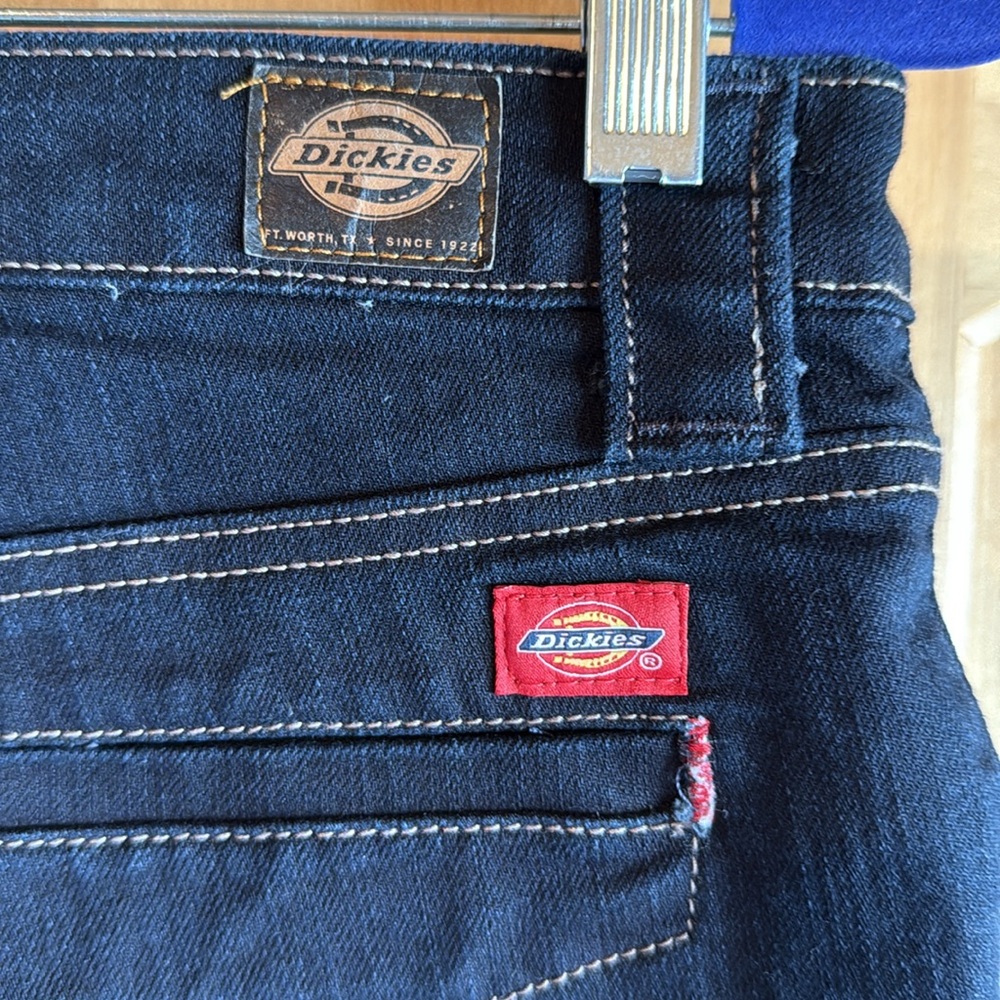 Dickies Women's Blue Denim  Shorts - Picture 7 of 9